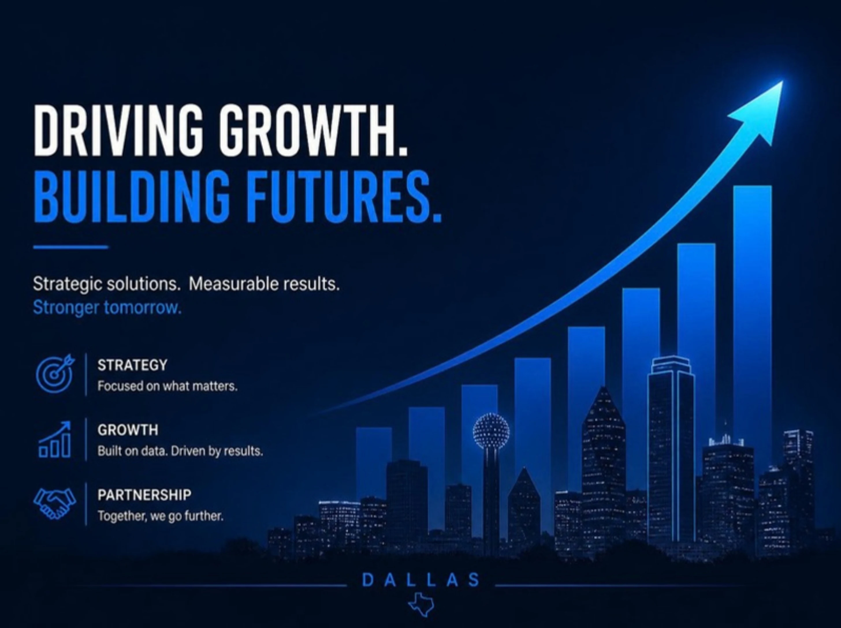 GuestBrands growth partnership graphic showing Dallas ranking progress