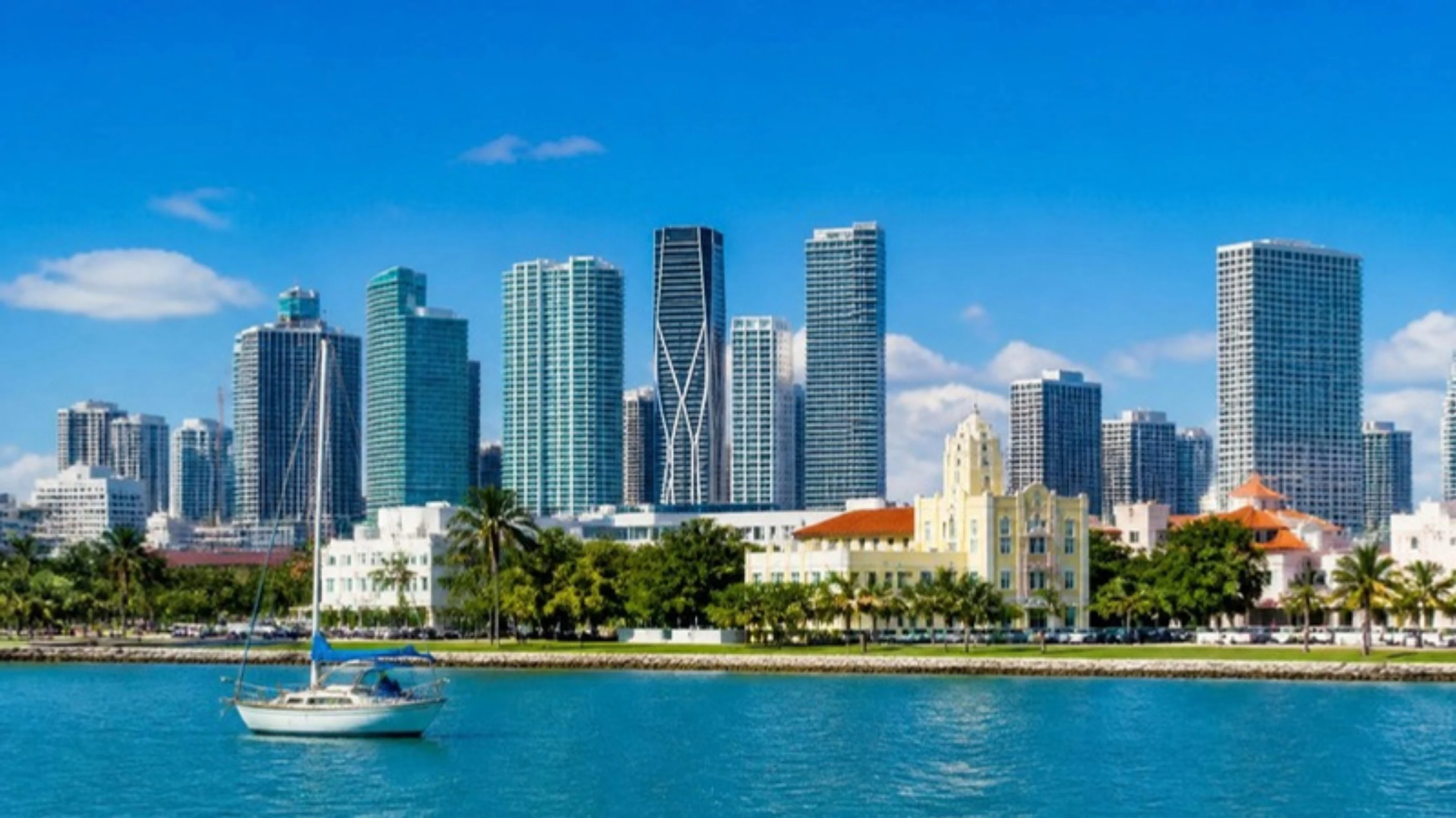 The Miami, Florida skyline and waterfront, GuestBrands SEO and digital marketing services