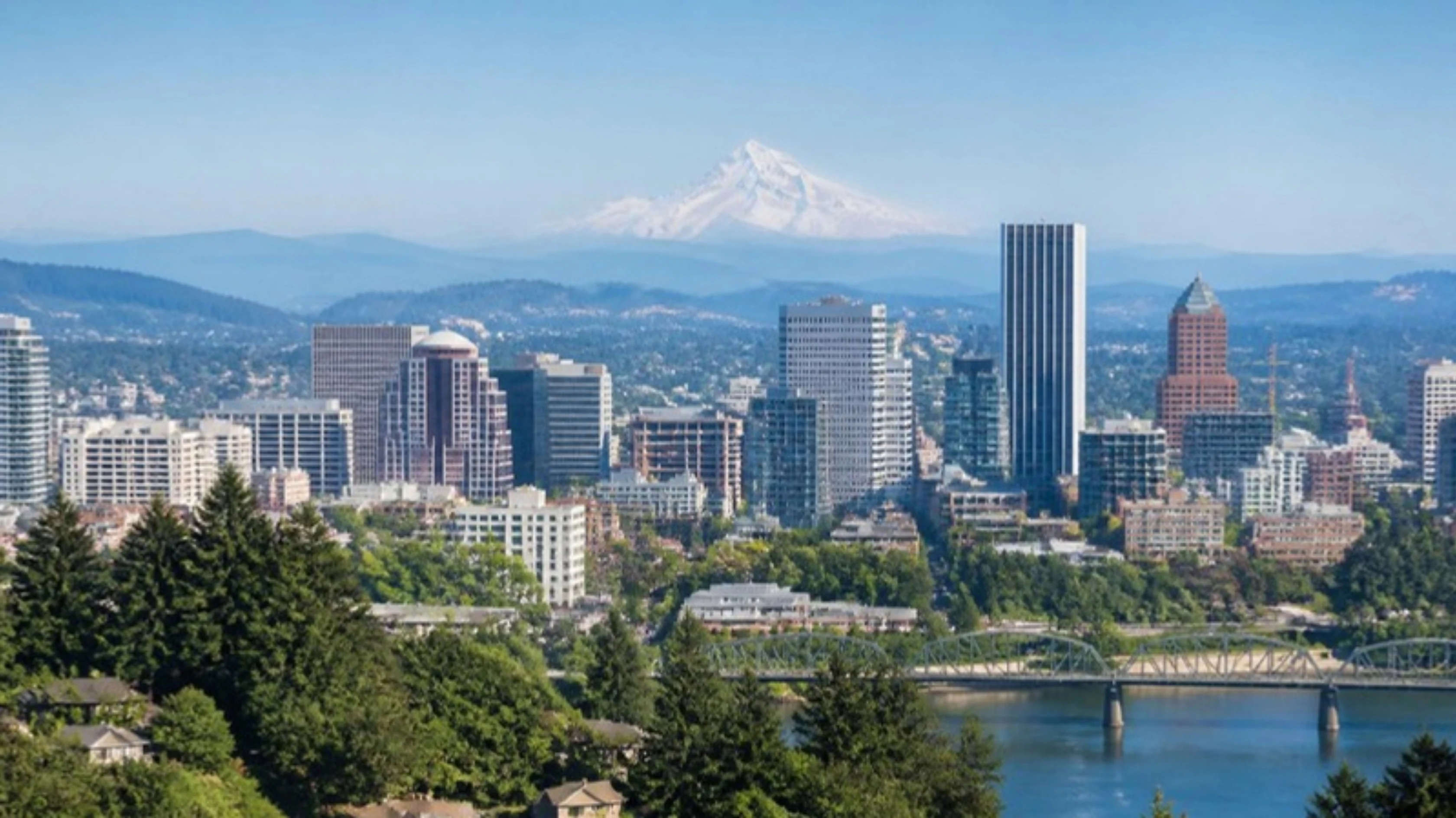 The Portland, Oregon skyline, GuestBrands SEO and digital marketing services