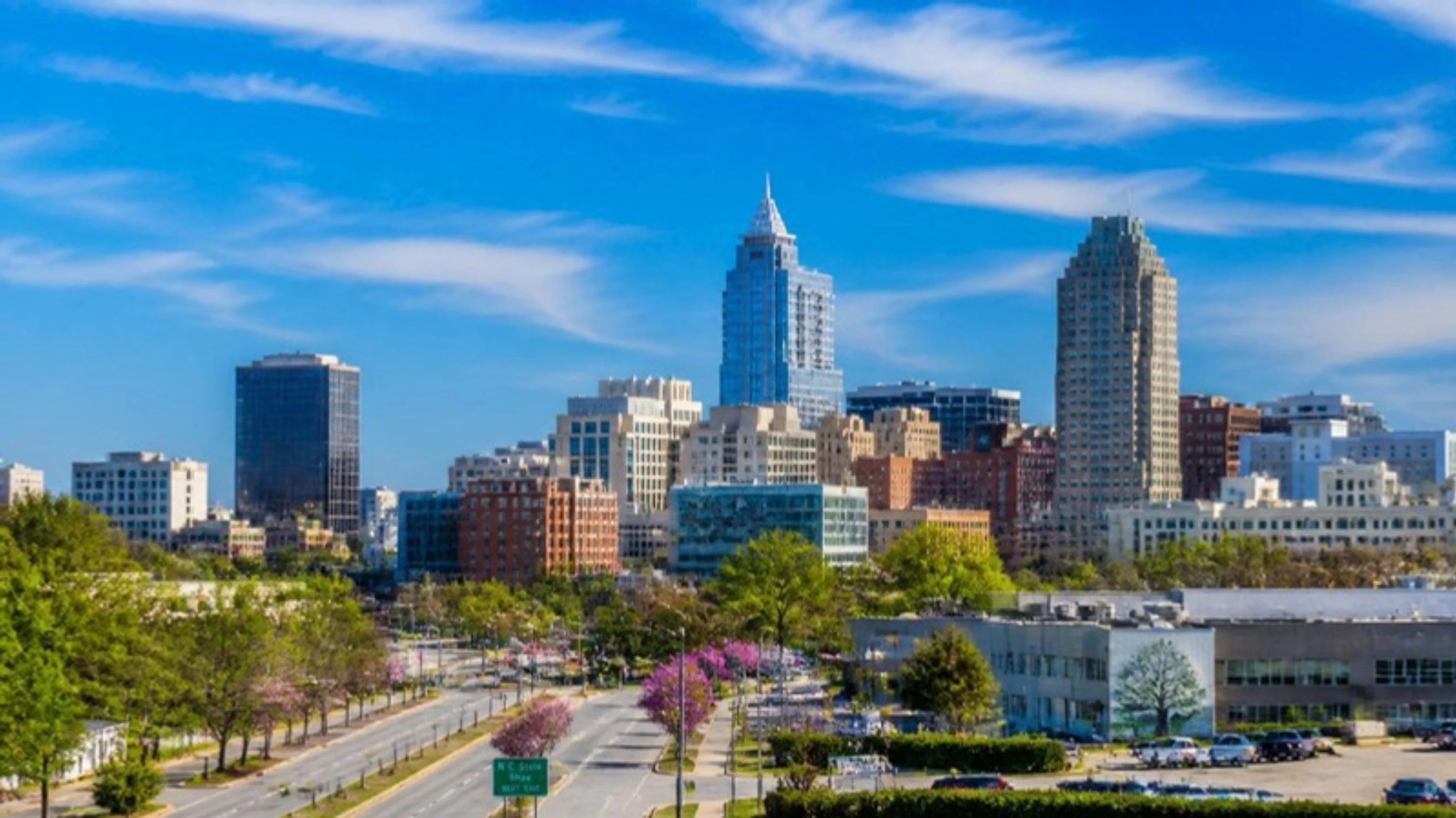 The Raleigh, North Carolina skyline, GuestBrands SEO and digital marketing services