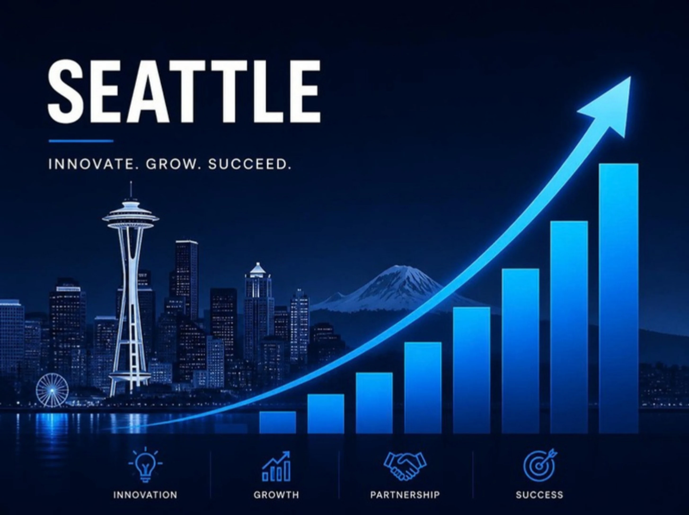 GuestBrands growth partnership graphic showing Seattle ranking progress